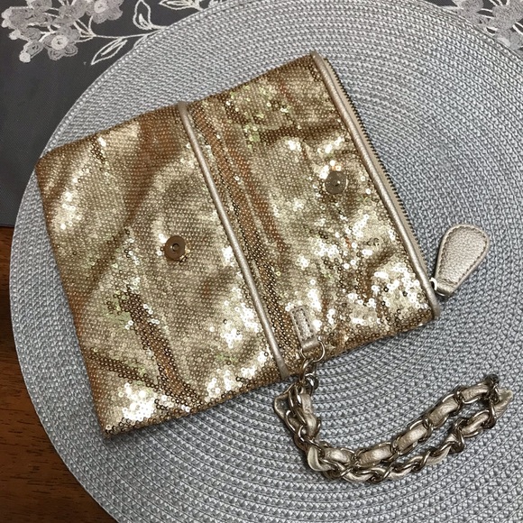 Bebe Gold Sequin Clutch - Picture 6 of 7